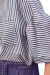Anomaly_Blue And White Stripe Hand-woven Cotton Shirt With Gathered Sleeves_Online_at_Aza_Fashions