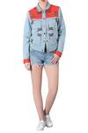 Buy_Shahin Mannan_Blue Dragonfly Embroidered Denim Jacket For Women_at_Aza_Fashions