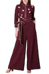 Buy_Shahin Mannan_Purple Embroidered Jumpsuit  _at_Aza_Fashions