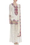 Neha Gursahani_Off White V Neck Kashmiri Embroidered Kurta With Pleated Pants _Online_at_Aza_Fashions