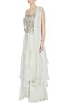 Buy Ritika Mirchandani White And Silver Metal Embellished Crop Top With Lehenga And Dupatta Online at Aza Fashions Buy_Ritika Mirchandani_White And Silver Metal Embellished Crop Top With Lehenga And Dupatta_Online_at_Aza_Fashions