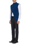 Buy_SVA by Sonam & Paras Modi_Blue Volvo Asymmetric Bundi_Online_at_Aza_Fashions