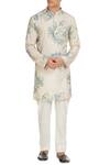 Buy_Sva By Sonam & Paras Modi_White Silk Printed Kurta And Pant Set_at_Aza_Fashions
