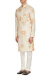 Buy_Sva By Sonam & Paras Modi_Cream Silk Printed Kurta And Pant Set_Online_at_Aza_Fashions