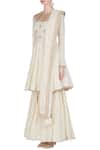 Buy_Punit Balana_Off White Embroidered Short Flared Anarkali With Gharara And Dupatta._Online_at_Aza_Fashions
