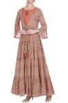 Buy_Punit Balana_Peach Mulmul Printed Tiered Maxi Dress_at_Aza_Fashions
