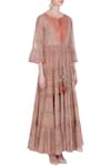 Punit Balana_Peach Mulmul Printed Tiered Maxi Dress_Online_at_Aza_Fashions