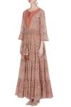 Buy_Punit Balana_Peach Mulmul Printed Tiered Maxi Dress_Online_at_Aza_Fashions