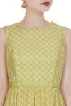 Label Anushree_Yellow Printed Long Maxi Dress For Women_at_Aza_Fashions