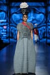 Buy_Nitin Bal Chauhan Edge_Grey Wool Quilted Maxi Dress _at_Aza_Fashions