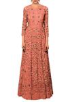 Buy_Garo_Peach Butterfly Net Machine And Hand Embroidered Gown _at_Aza_Fashions