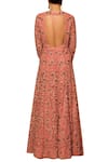Shop_Garo_Peach Butterfly Net Machine And Hand Embroidered Gown _at_Aza_Fashions