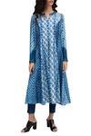 Buy_Krishna Mehta_Blue Silk Tie Dye Tie-dye Tunic  _at_Aza_Fashions