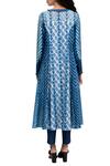 Shop_Krishna Mehta_Blue Silk Tie Dye Tie-dye Tunic  _at_Aza_Fashions