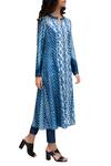 Krishna Mehta_Blue Silk Tie Dye Tie-dye Tunic  _Online_at_Aza_Fashions