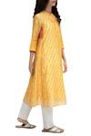 Krishna Mehta_Saffron Yellow Chanderi Tie-dye Kurta_Online_at_Aza_Fashions