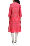 Shop_Krishna Mehta_Red Block Printed Tie-dye Kurta_at_Aza_Fashions