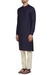 Buy Philocaly Blue Cotton Silk Classic Kurta And Pants Online at Aza Fashions Buy_Philocaly_Blue Cotton Silk Classic Kurta And Pants_Online_at_Aza_Fashions