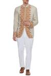 Buy_Barkha 'N' Sonzal_Beige And Ivory Kashmiri Embroidered Jacket  _at_Aza_Fashions