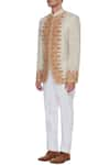 Buy_Barkha 'N' Sonzal_Beige And Ivory Kashmiri Embroidered Jacket  _Online_at_Aza_Fashions