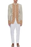 Shop_Barkha 'N' Sonzal_Beige And Ivory Kashmiri Embroidered Jacket  _Online_at_Aza_Fashions