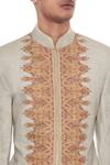 Barkha 'N' Sonzal_Beige And Ivory Kashmiri Embroidered Jacket  _at_Aza_Fashions