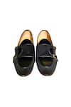 Shop_Artimen_Black Plain Pure Leather D-monk Shoes _at_Aza_Fashions