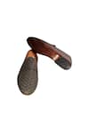 Artimen_Grey Fabric Based Textured Handcrafted Loafers_Online_at_Aza_Fashions