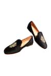 Buy_Artimen_Black Embroidered Velvet Handcrafted Loafers _at_Aza_Fashions