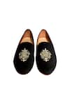 Shop_Artimen_Black Embroidered Velvet Handcrafted Loafers _at_Aza_Fashions