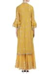 Shop_Ushma Vaidya_Yellow Kurta And Pant Georgette Dupatta Hand Embroidered Sharara Set  _at_Aza_Fashions