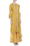 Ushma Vaidya_Yellow Kurta And Pant Georgette Dupatta Hand Embroidered Sharara Set  _Online_at_Aza_Fashions