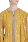 Ushma Vaidya_Yellow Kurta And Pant Georgette Dupatta Hand Embroidered Sharara Set  _at_Aza_Fashions