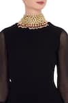 Shop_Just Shradha's_Gold Plated Kundan Choker Necklace _at_Aza_Fashions