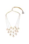 Buy_Just Shradhas_Gold Plated Tiered Style Tie-up Necklace _at_Aza_Fashions