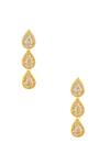 Buy_Just Shradhas_Gold Plated Zari Tear Drop Shaped Dangling Earrings _at_Aza_Fashions