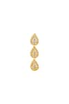 Just Shradhas_Gold Plated Zari Tear Drop Shaped Dangling Earrings _Online_at_Aza_Fashions