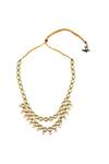 Buy_Just Shradhas_Gold Plated Kundan And Pearl Tie-up Necklace _at_Aza_Fashions