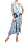 Buy Soup By Sougat Paul Blue Crepe Silk Chevron, Geometric Motifs Printed Peplum Top And Dhoti Jumpsuit at Aza Fashions Buy_Soup By Sougat Paul_Blue Crepe Silk Chevron, Geometric Motifs Printed Peplum Top And Dhoti Jumpsuit _at_Aza_Fashions