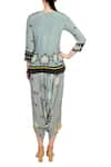 Shop_Soup by Sougat Paul_Grey Crepe Silk Printed Floral V Neck Jumpsuit With Jacket  _at_Aza_Fashions