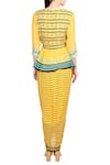 Shop_Soup by Sougat Paul_Yellow Crepe Silk Printed Geometric Round Neck Jumpsuit With Jacket  _at_Aza_Fashions