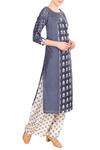 Buy Soup By Sougat Paul Blue Asymmetric Chanderi Printed Kurta With Palazzos at Aza Fashions Buy_Soup By Sougat Paul_Blue Asymmetric Chanderi Printed Kurta With Palazzos _at_Aza_Fashions
