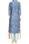 Shop Soup By Sougat Paul Blue Round Chanderi Printed Kurta With Palazzos at Aza Fashions Shop_Soup By Sougat Paul_Blue Round Chanderi Printed Kurta With Palazzos _at_Aza_Fashions