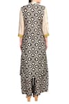 Shop_Soup by Sougat Paul_Cream Mandarin Collar Printed Chanderi Kurta Set  _at_Aza_Fashions