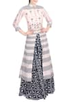 Buy_Soup by Sougat Paul_Blue Chanderi Embroidered Pink Front Open Kurta With Lehenga _at_Aza_Fashions