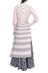 Shop_Soup by Sougat Paul_Blue Chanderi Embroidered Pink Front Open Kurta With Lehenga _at_Aza_Fashions