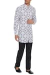 Buy_Mr. Ajay Kumar_White Luxe Cotton Printed Floral Nilgiri Long Sleeve Kurta Shirt  _at_Aza_Fashions