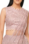 Buy_Reeti Arneja_Pink Net Organza Embroided Lehenga With Attached Draped Dupatta_Online_at_Aza_Fashions