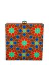 Buy_Crazy Palette_Brown Hand Painted Wooden Box Clutch_at_Aza_Fashions
