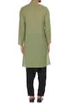 Shop_Bohame_Green Mulmul Cowl Pleated Layer Kurta _at_Aza_Fashions